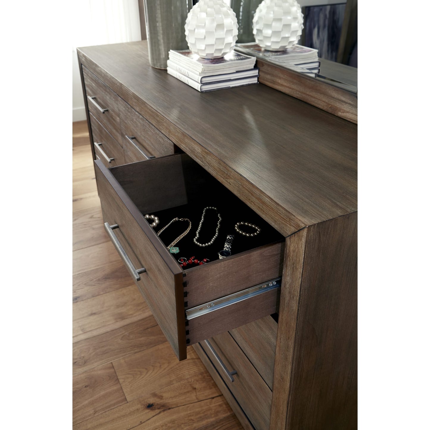 Modus Melbourne Nine Drawer Dresser in Dark Pine