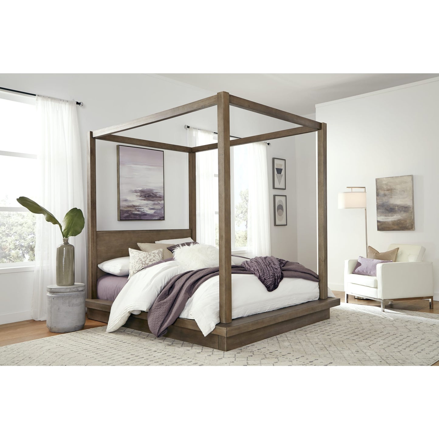 Modus Melbourne Wood Canopy Bed in Dark Pine