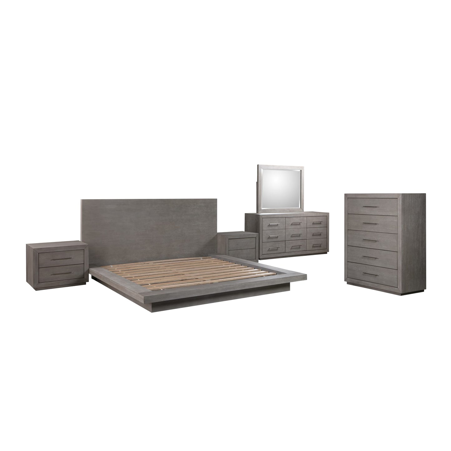 Modus Melbourne Wood Platform Bed in Mineral