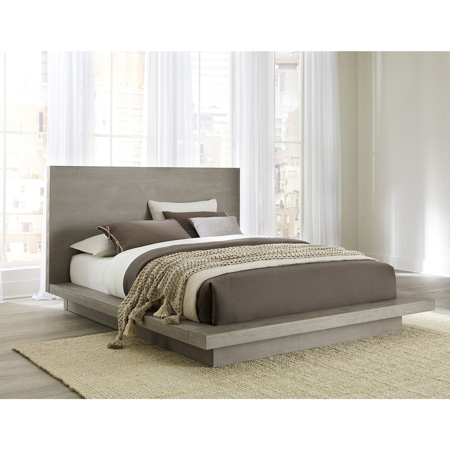 Modus Melbourne Wood Platform Bed in Mineral