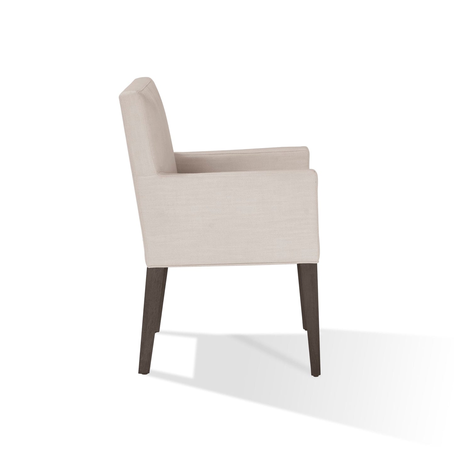 Modus Modesto Upholstered Arm Chair in Abalone Linen and French Roast