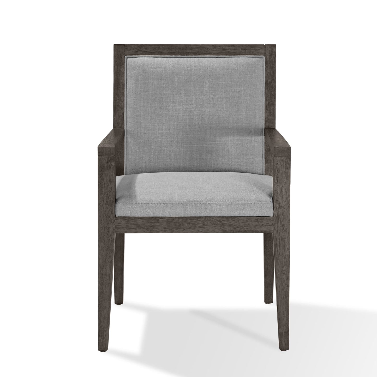 Modus Modesto Wood Frame Upholstered Arm Chair in Koala Linen and French Roast