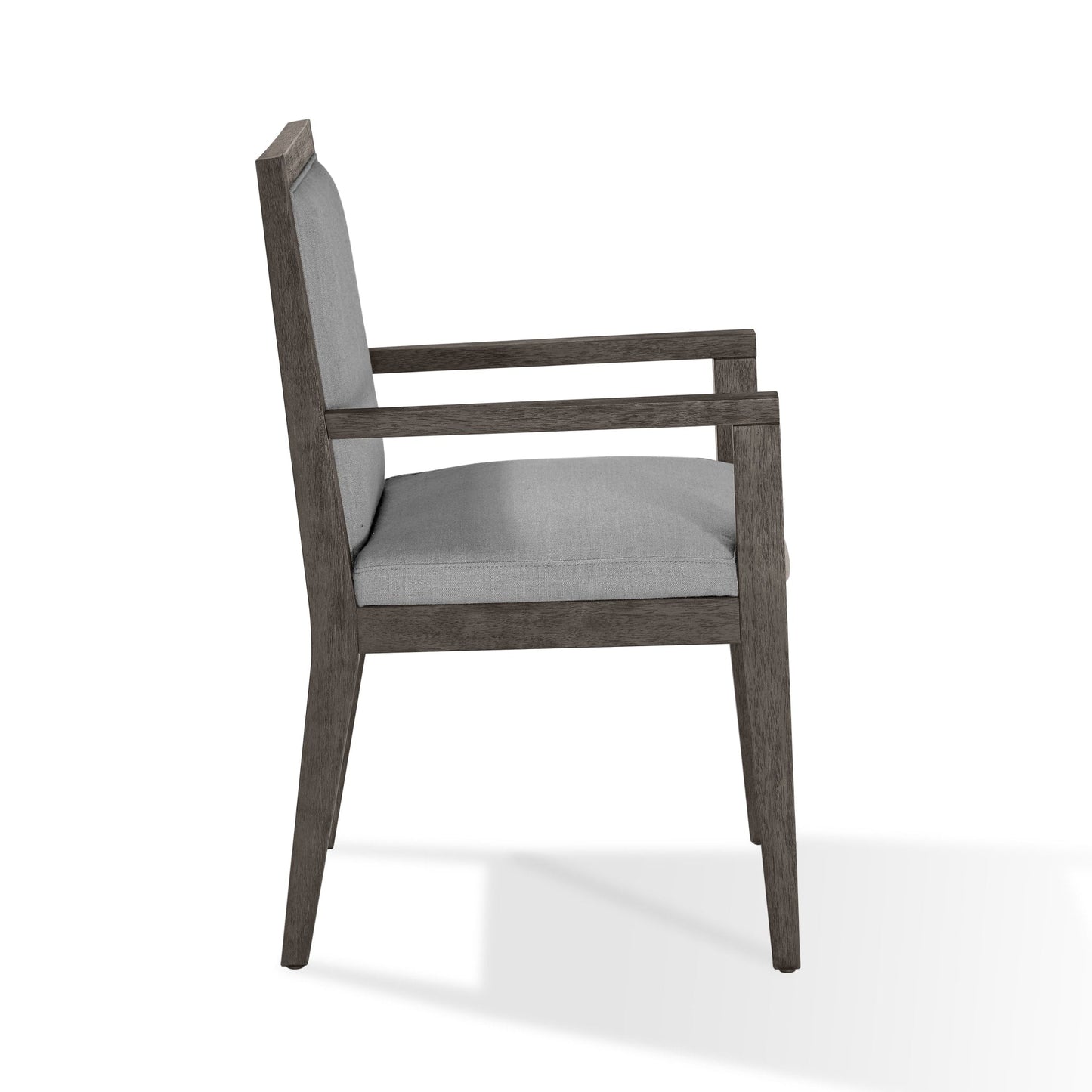 Modus Modesto Wood Frame Upholstered Arm Chair in Koala Linen and French Roast
