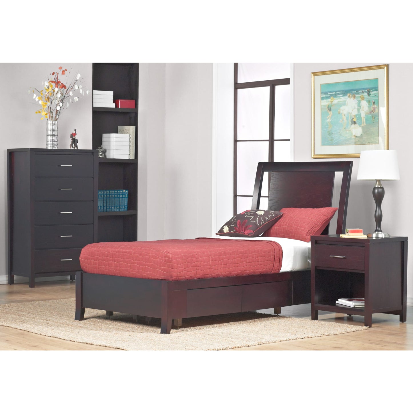 Modus Nevis Low Profile Storage Bed in Espresso