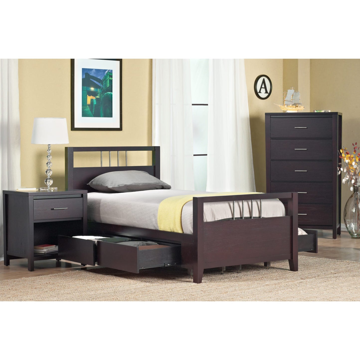 Modus Nevis Platform Storage Bed in Espresso