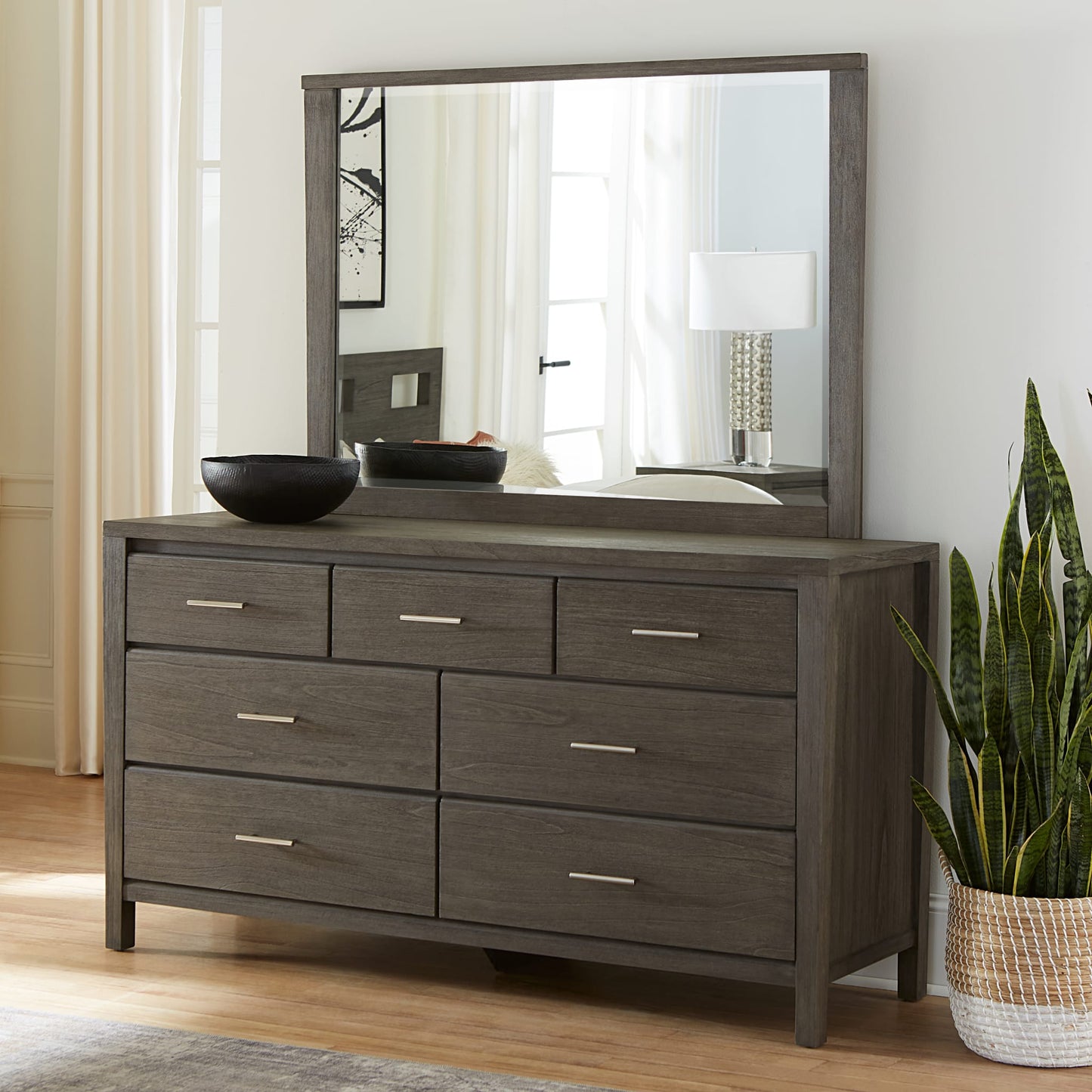 Modus Nevis Seven Drawer Dresser in Sharkskin