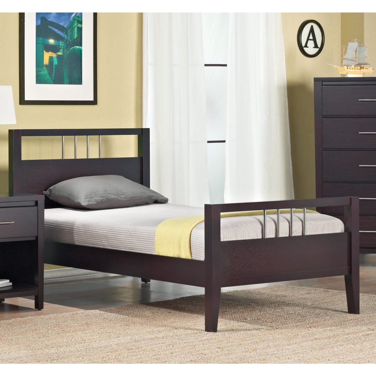 Modus Nevis Wood Platform Bed in Espresso