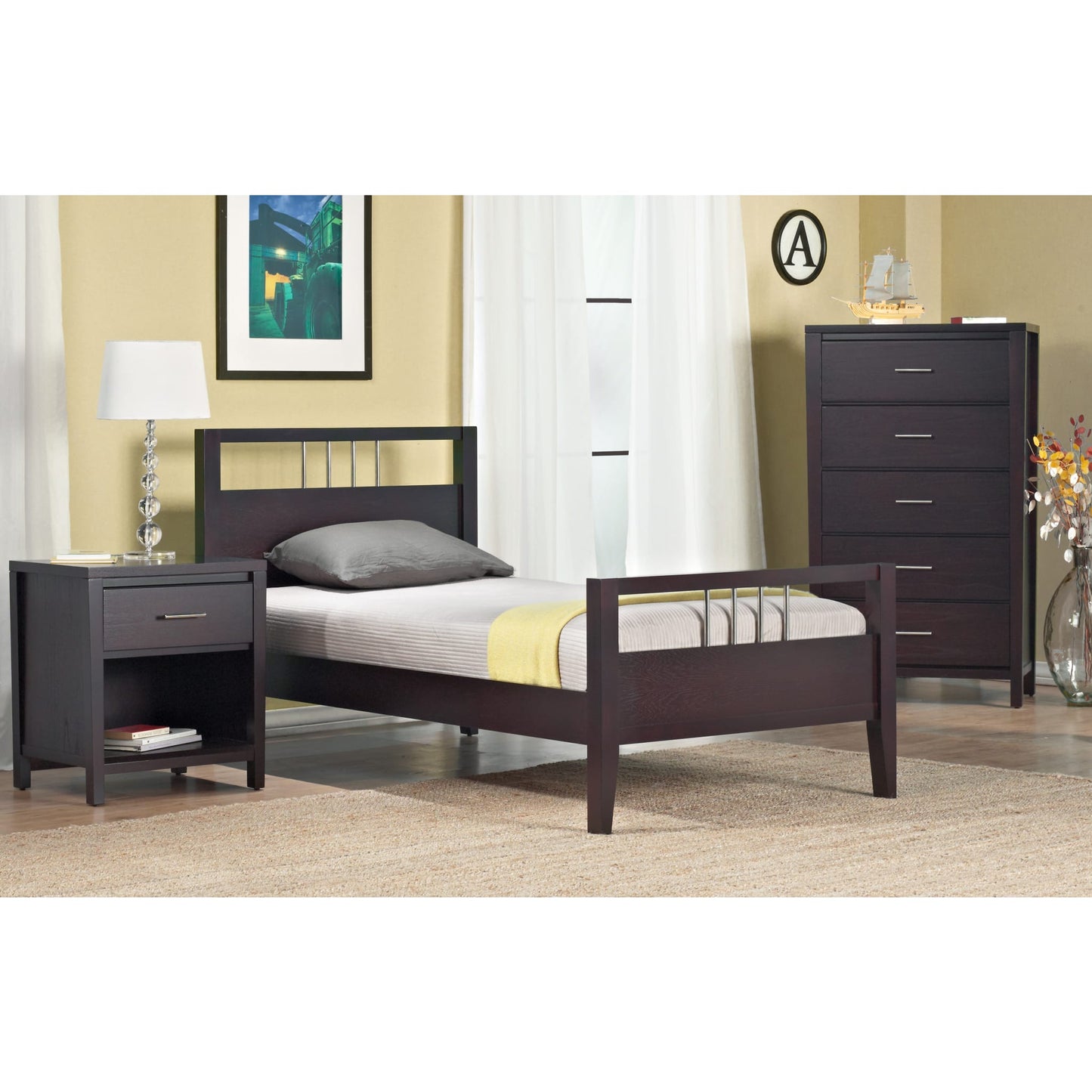 Modus Nevis Wood Platform Bed in Espresso