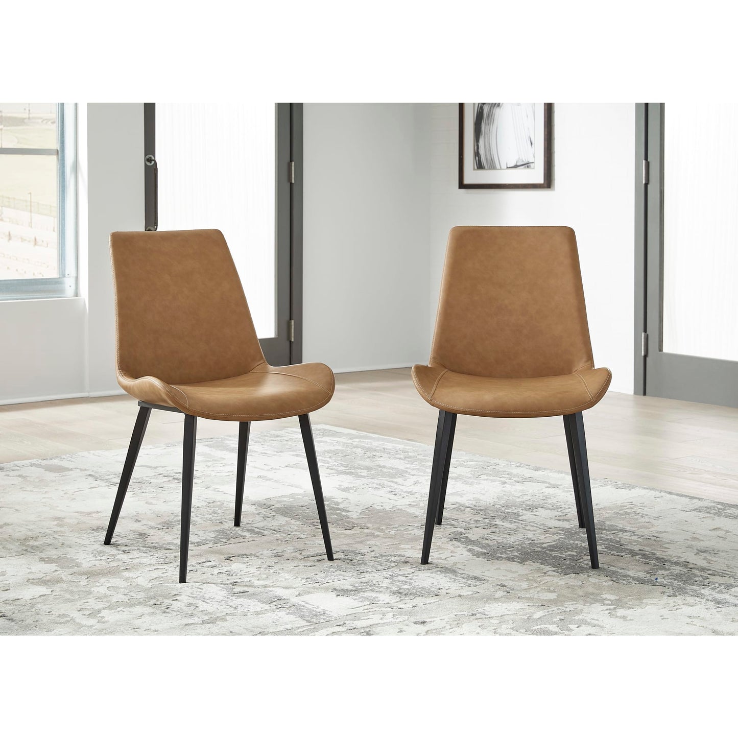 Modus Nicoya Upholstered Dining Chair in Buckskin Synthetic Leather and Black