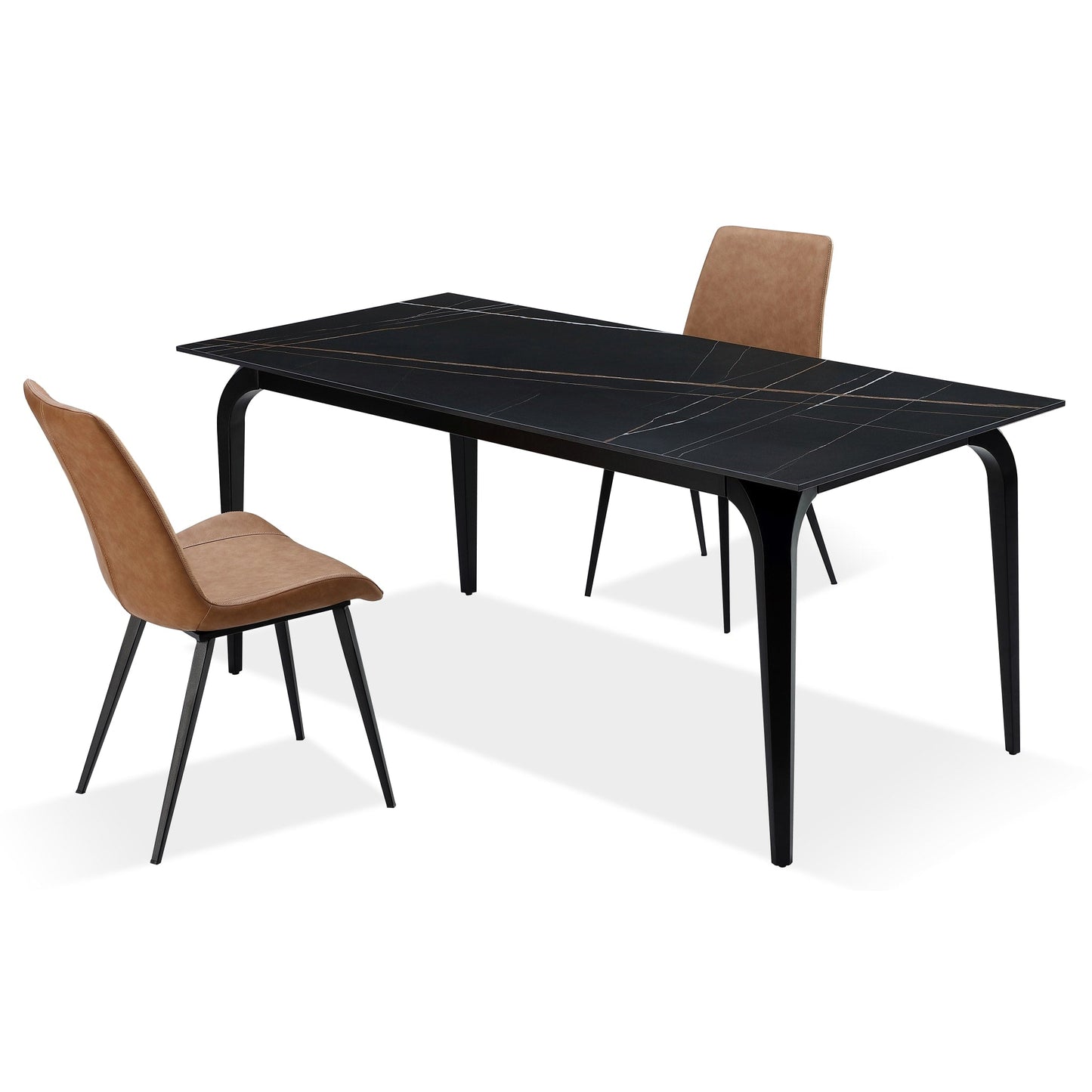 Modus Nicoya Upholstered Dining Chair in Buckskin Synthetic Leather and Black