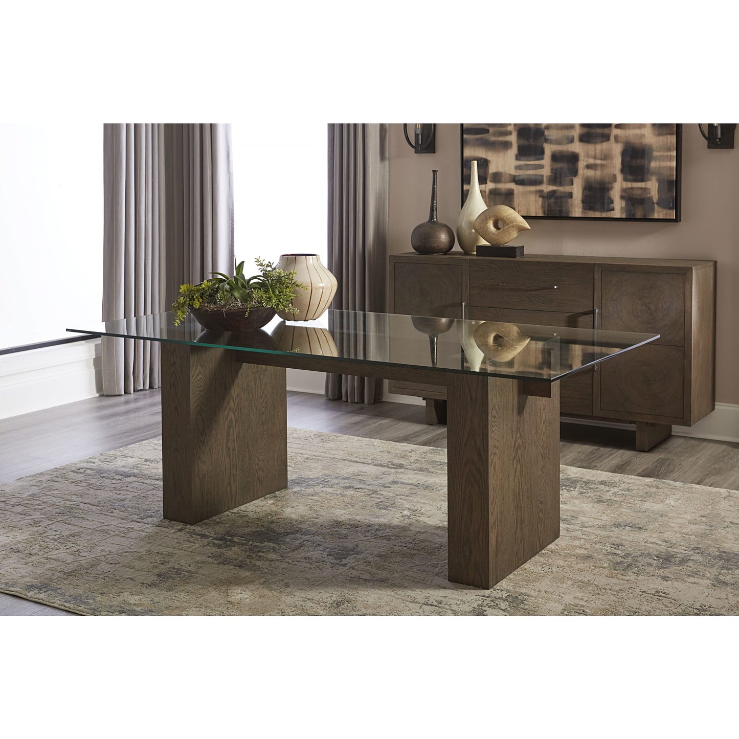 Modus Oakland Glass Table in Brunette
