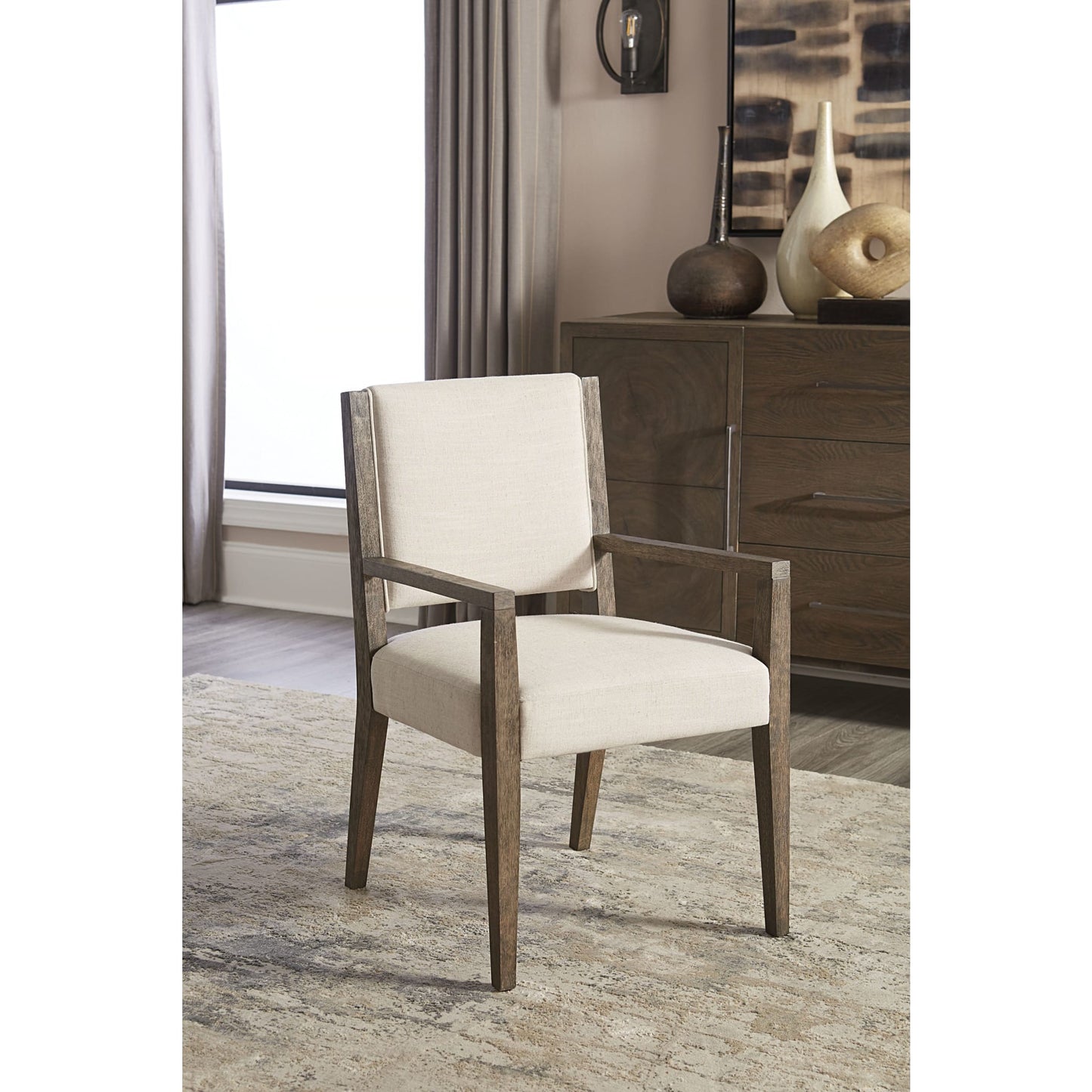 Modus Oakland Upholstered Arm Chair in Brunette