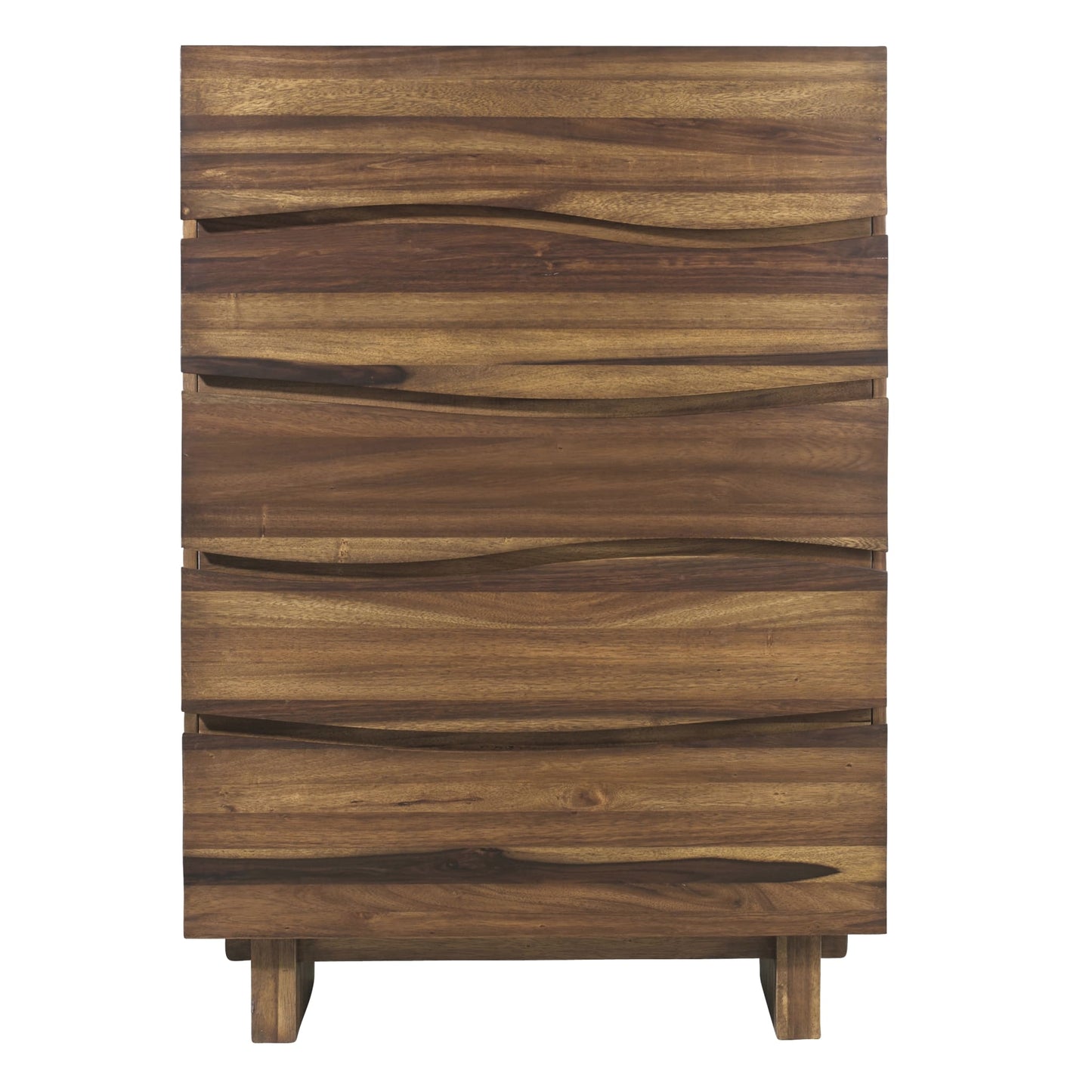 Modus Modus Modus Ocean Five Drawer Solid Wood Chest in Natural Sengon