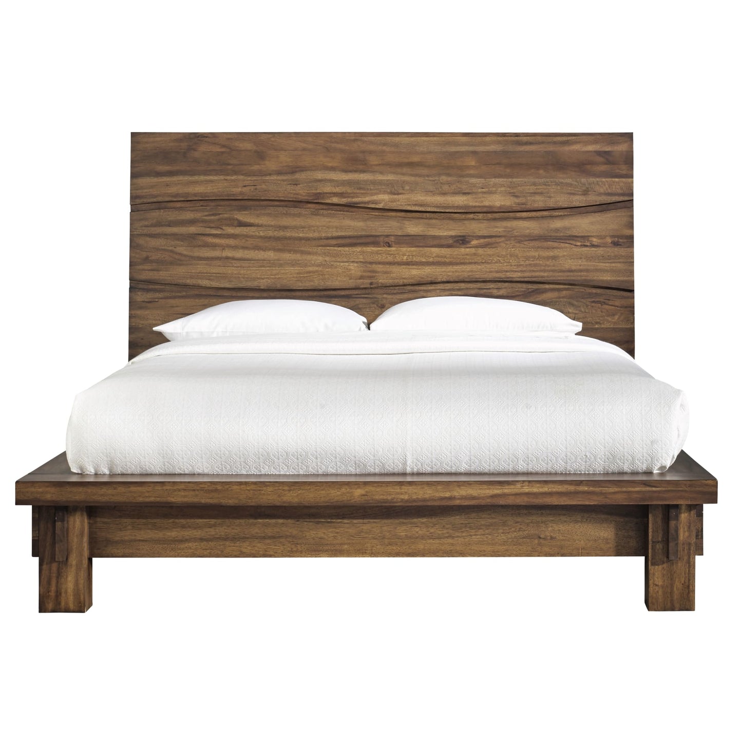 Modus Ocean Solid Wood Platform Bed in Natural Sengon