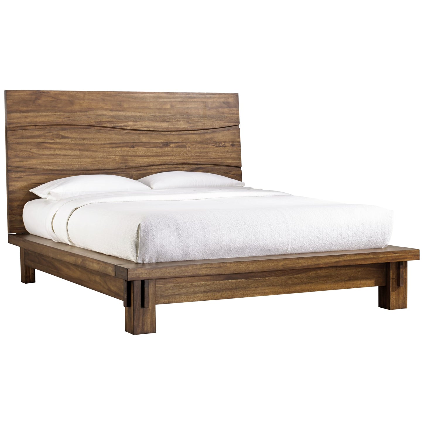 Modus Ocean Solid Wood Platform Bed in Natural Sengon