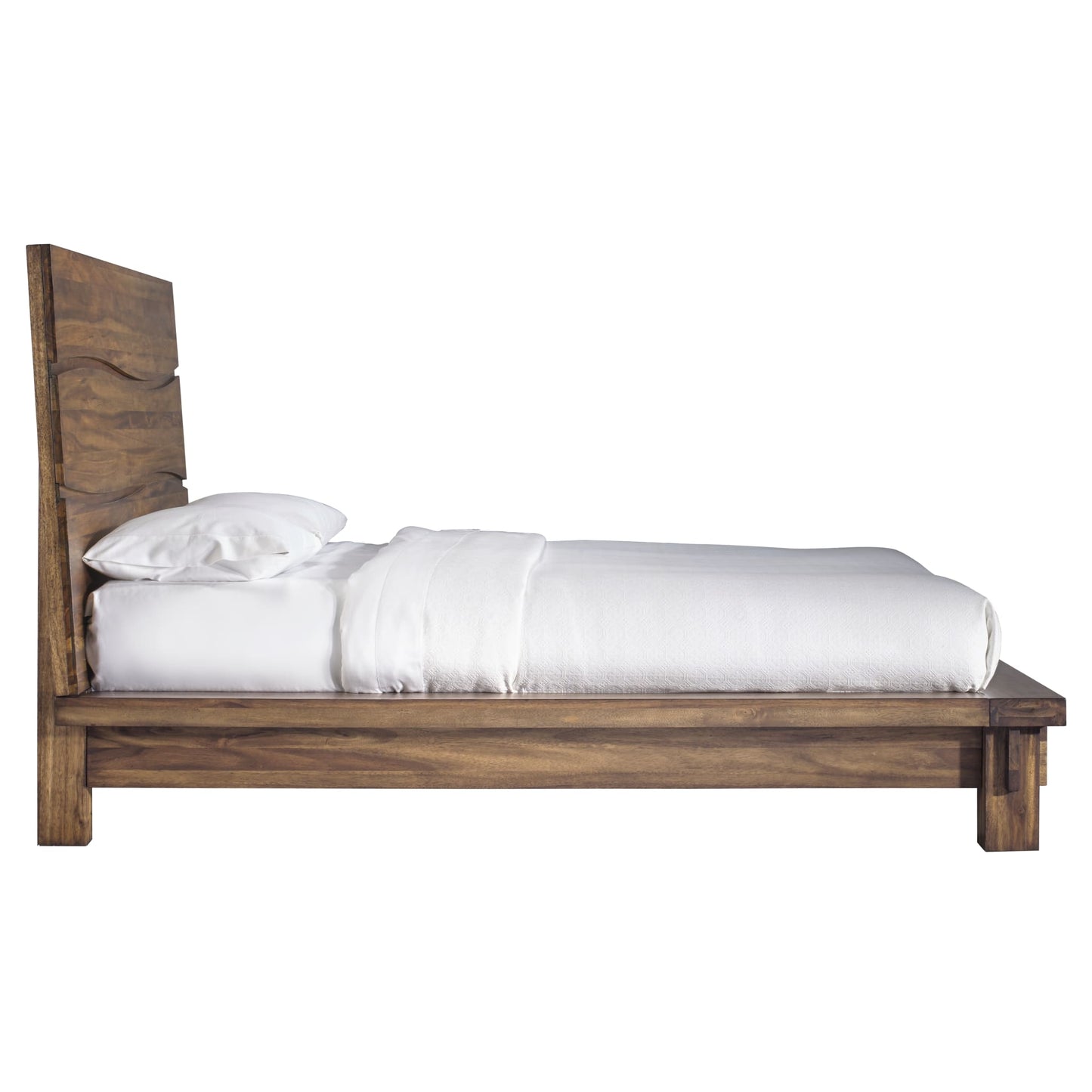 Modus Ocean Solid Wood Platform Bed in Natural Sengon