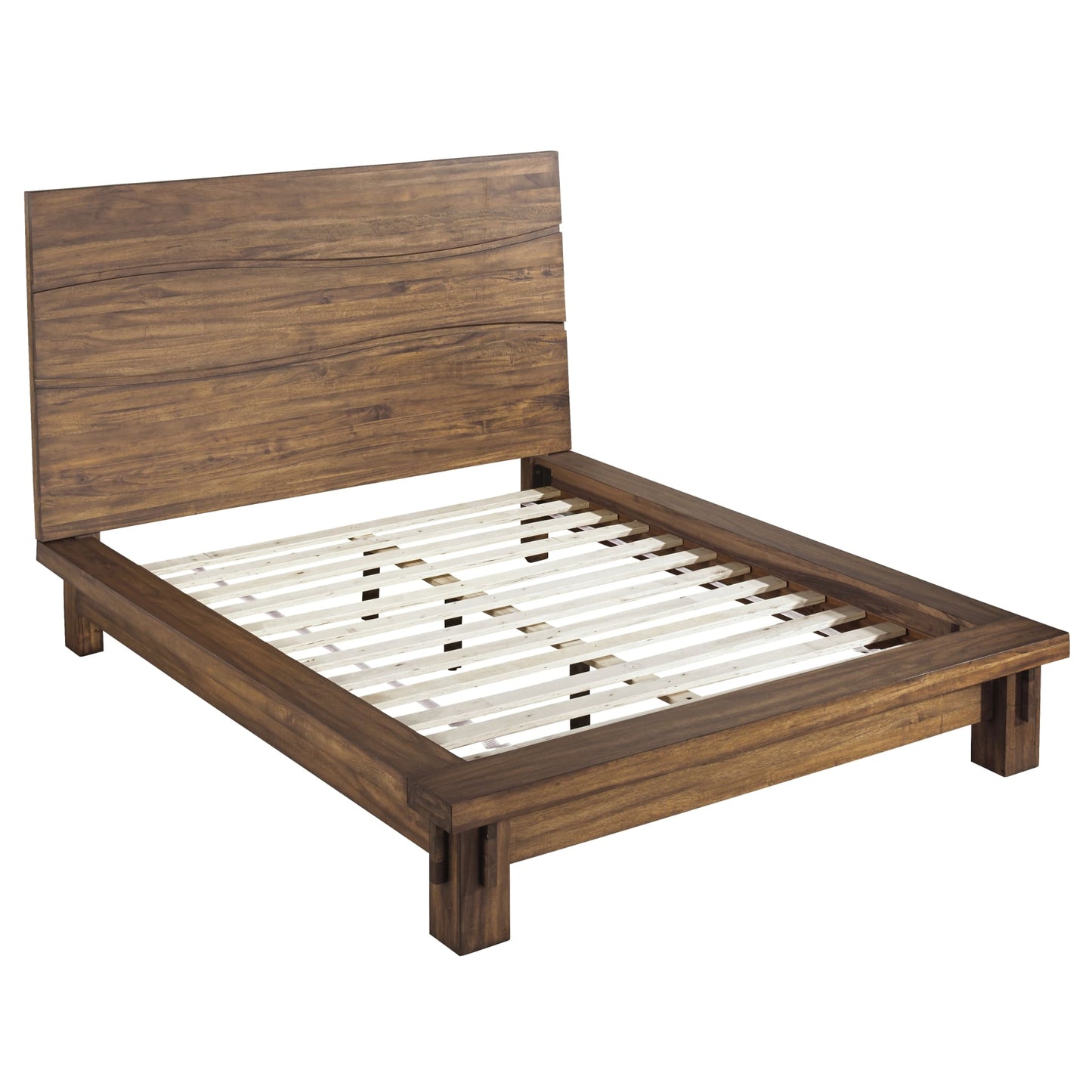 Modus Ocean Solid Wood Platform Bed in Natural Sengon