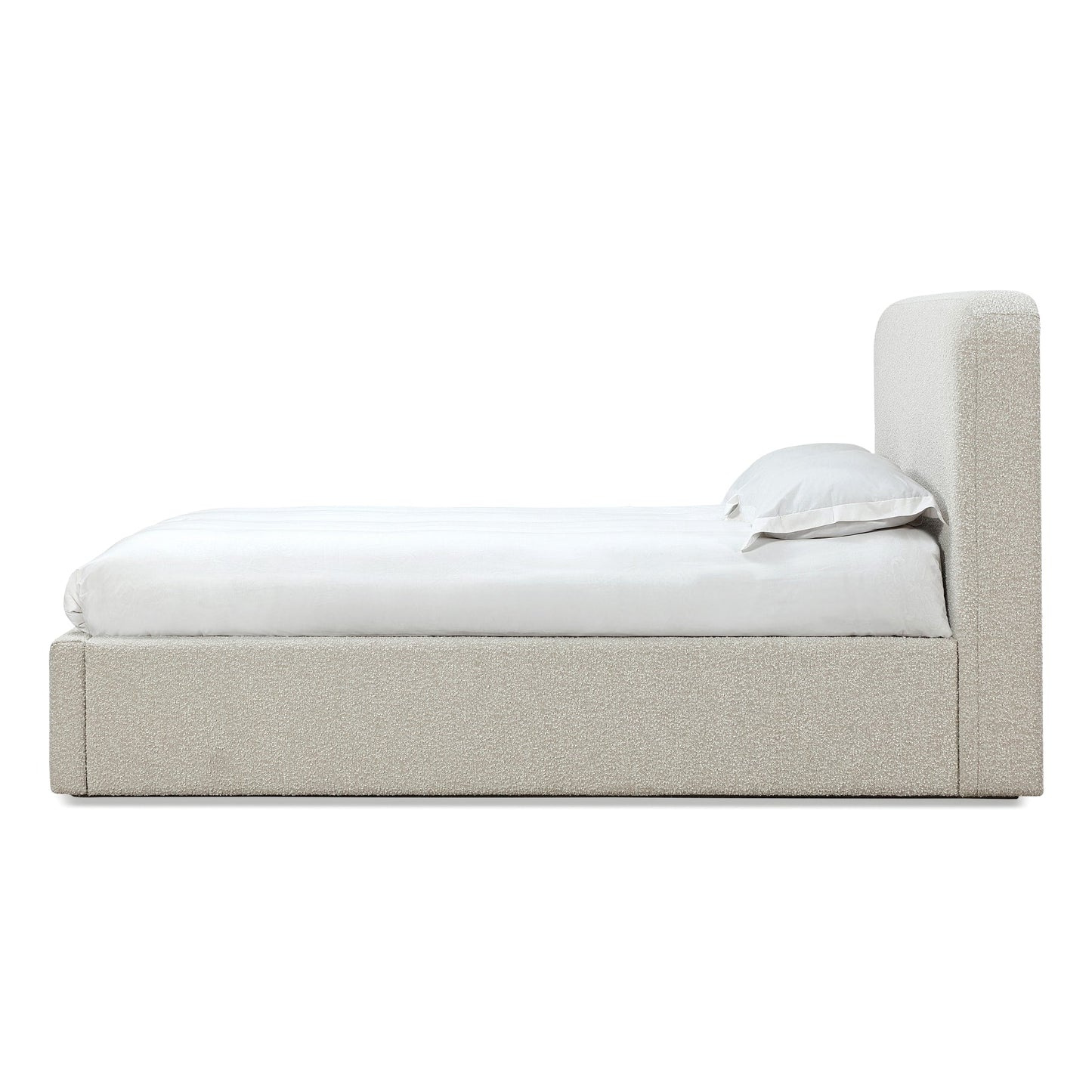 Modus Off-White Upholstered Platform Bed in Ricotta Boucle
