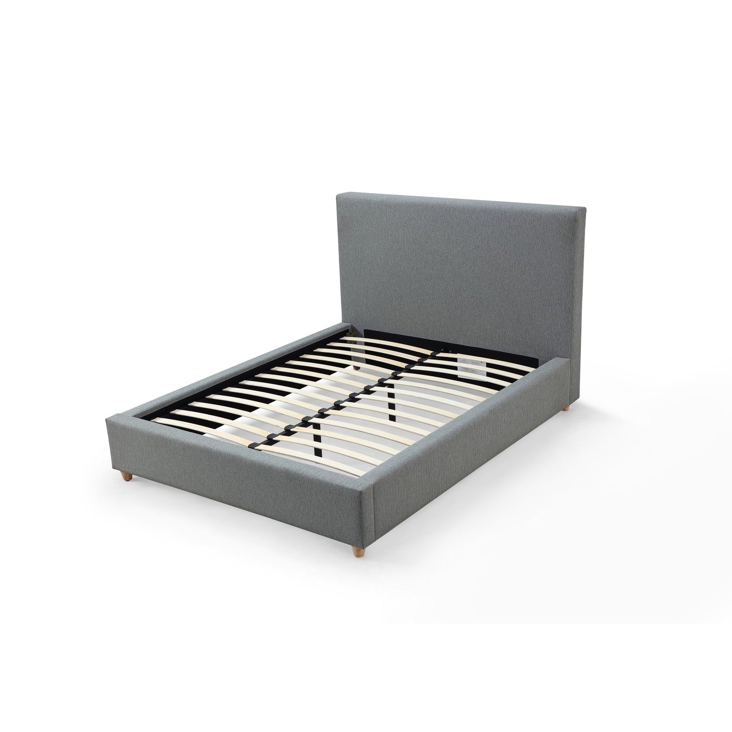Modus Olivia Upholstered Platform Bed in Pewter
