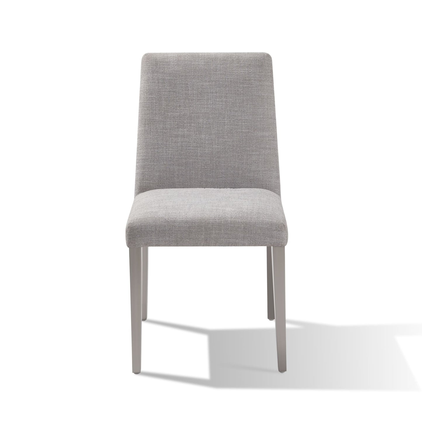 Modus Omnia Dining Chair in Silver Linen and Brushed Stainless Steel