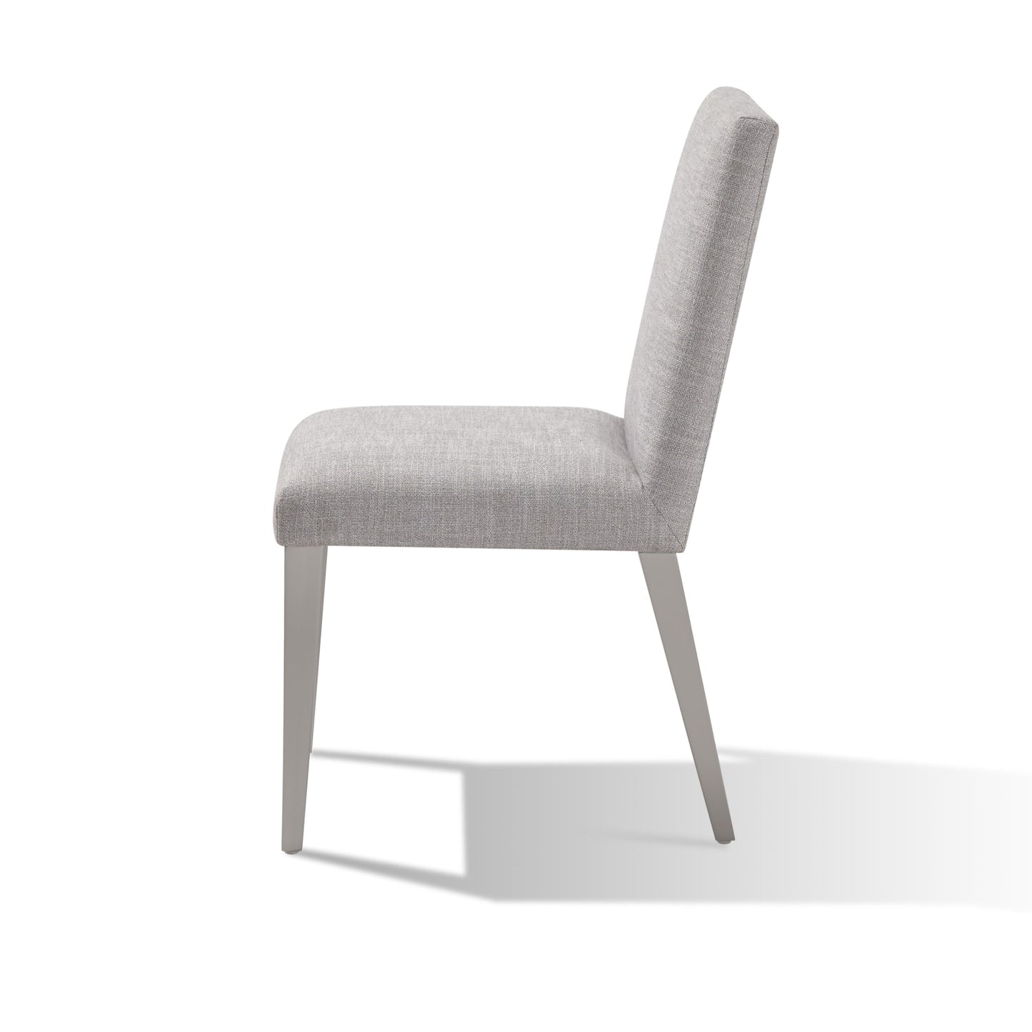 Modus Omnia Dining Chair in Silver Linen and Brushed Stainless Steel
