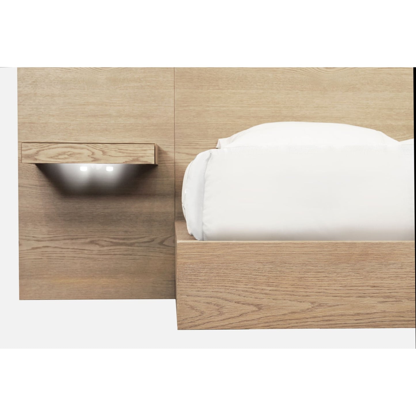 Modus One Coastal Modern Live Edge Wall Bed with Floating Nightstands in Bisque