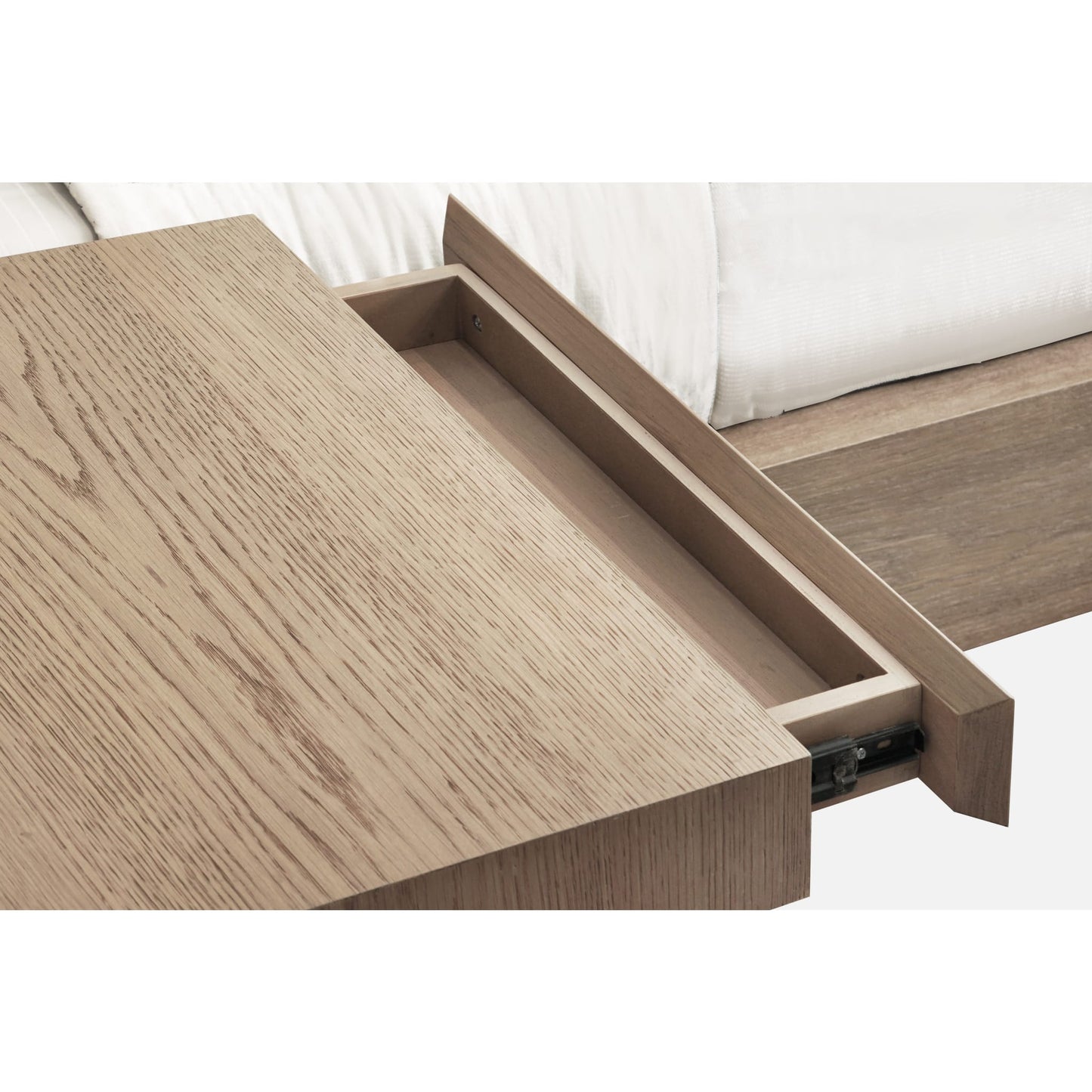 Modus One Coastal Modern Live Edge Wall Bed with Floating Nightstands in Bisque