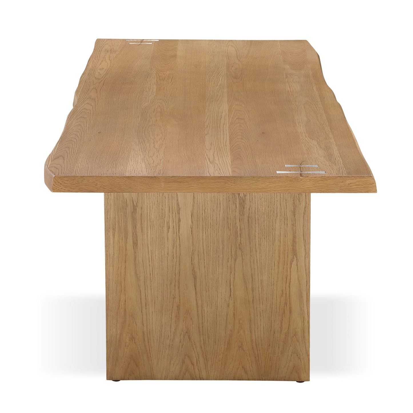 Modus One Modern Coastal Live Edge Dining Table in White Oak