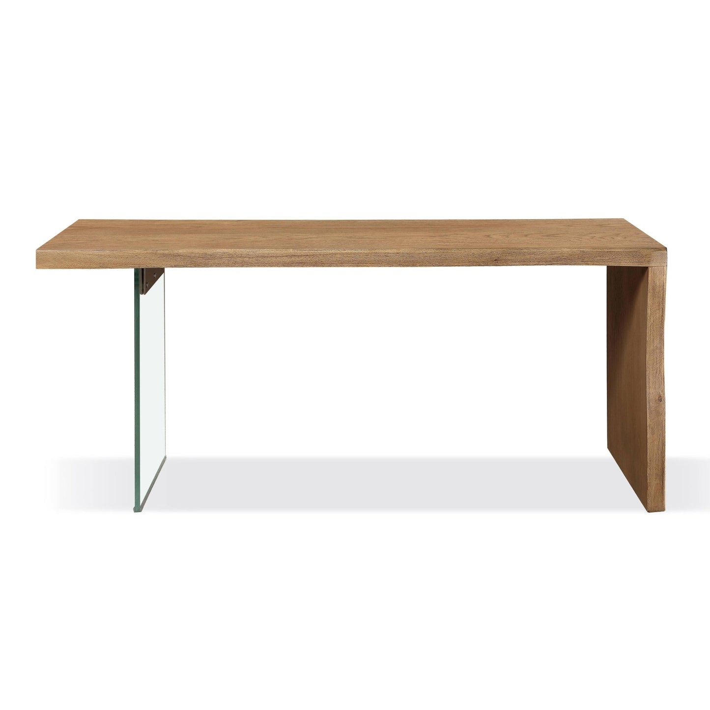Modus One Modern Coastal Writing Desk in White Oak and Glass