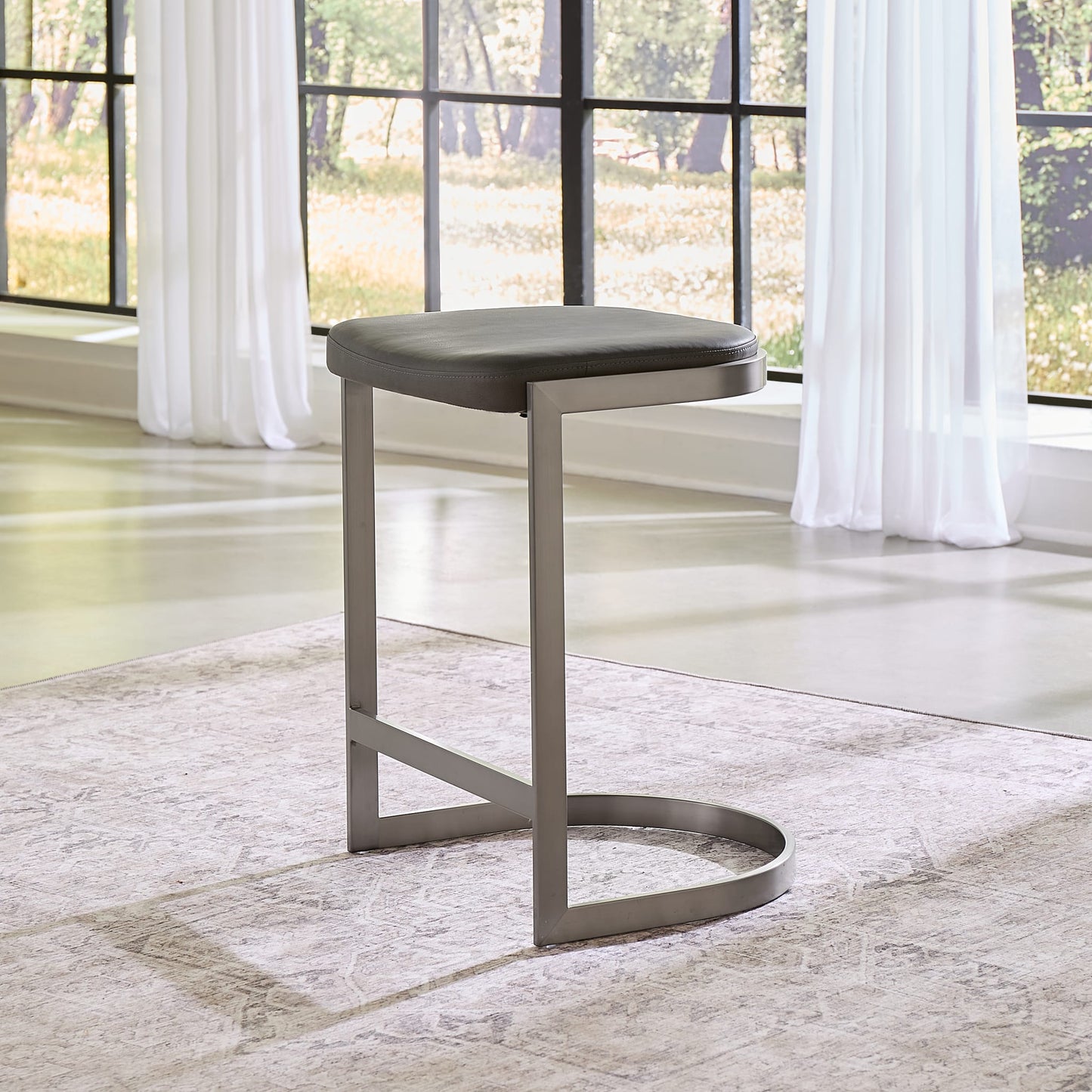 Modus Oxford Backless Counter Stool in Davy's Grey