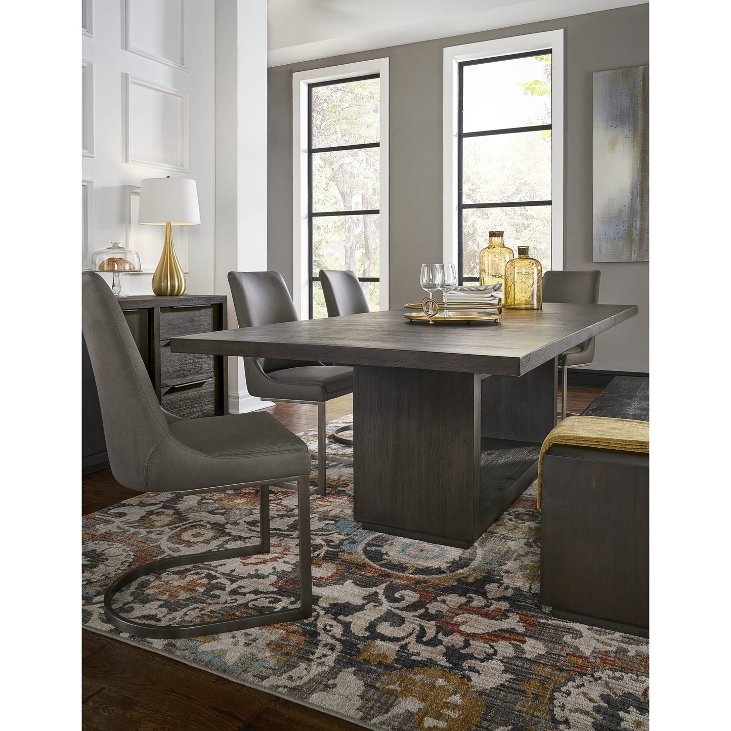 Modus Oxford Rectangular Dining Table in Basalt Grey