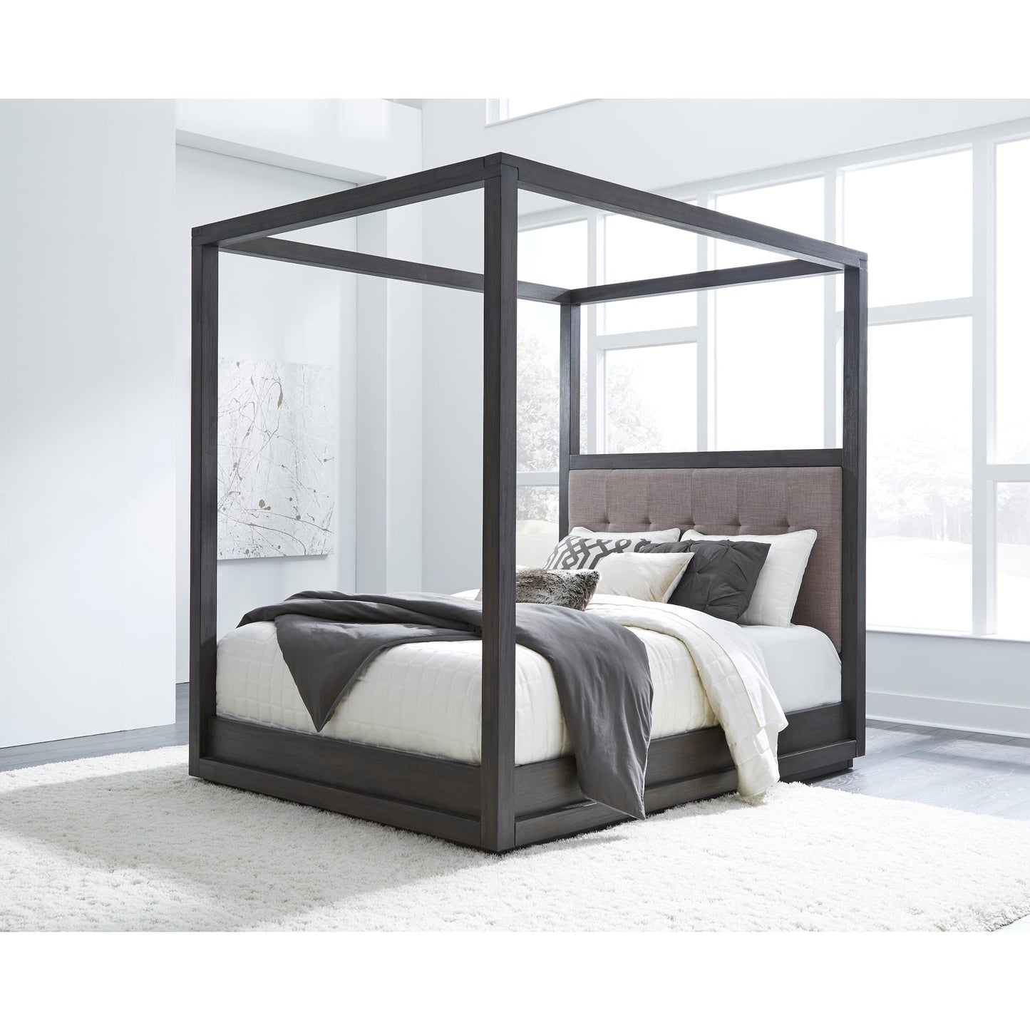 Modus Oxford Upholstered Canopy Bed in Dolphin