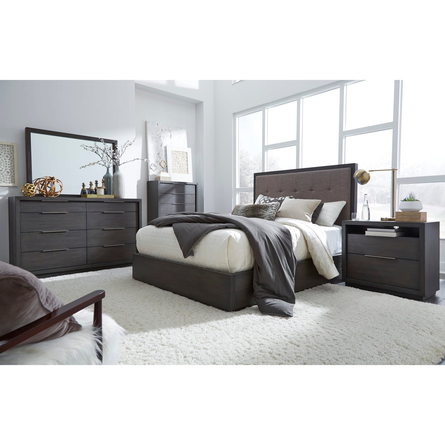 Modus Oxford Upholstered Footboard Storage Bed in Dolphin
