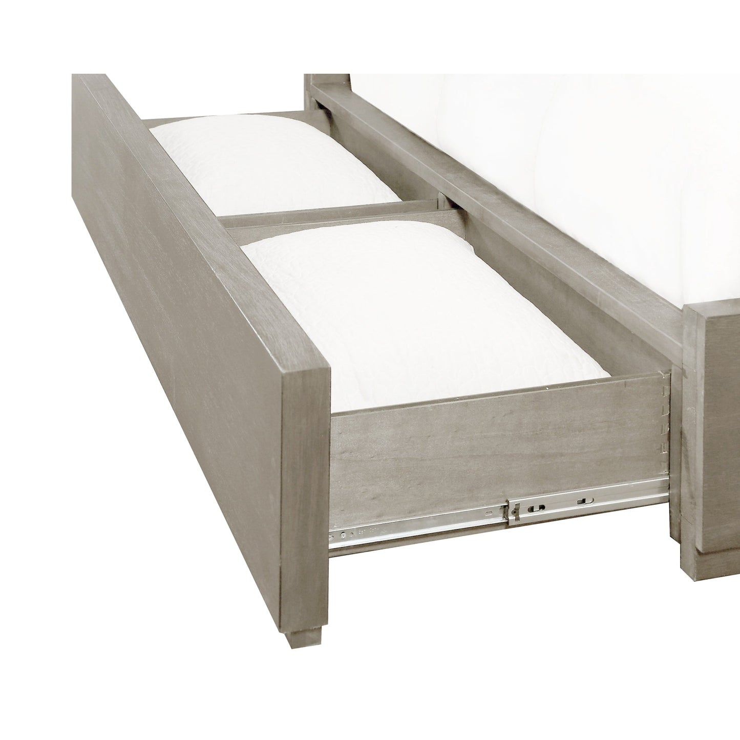 Modus Oxford Upholstered Footboard Storage Bed in Mineral