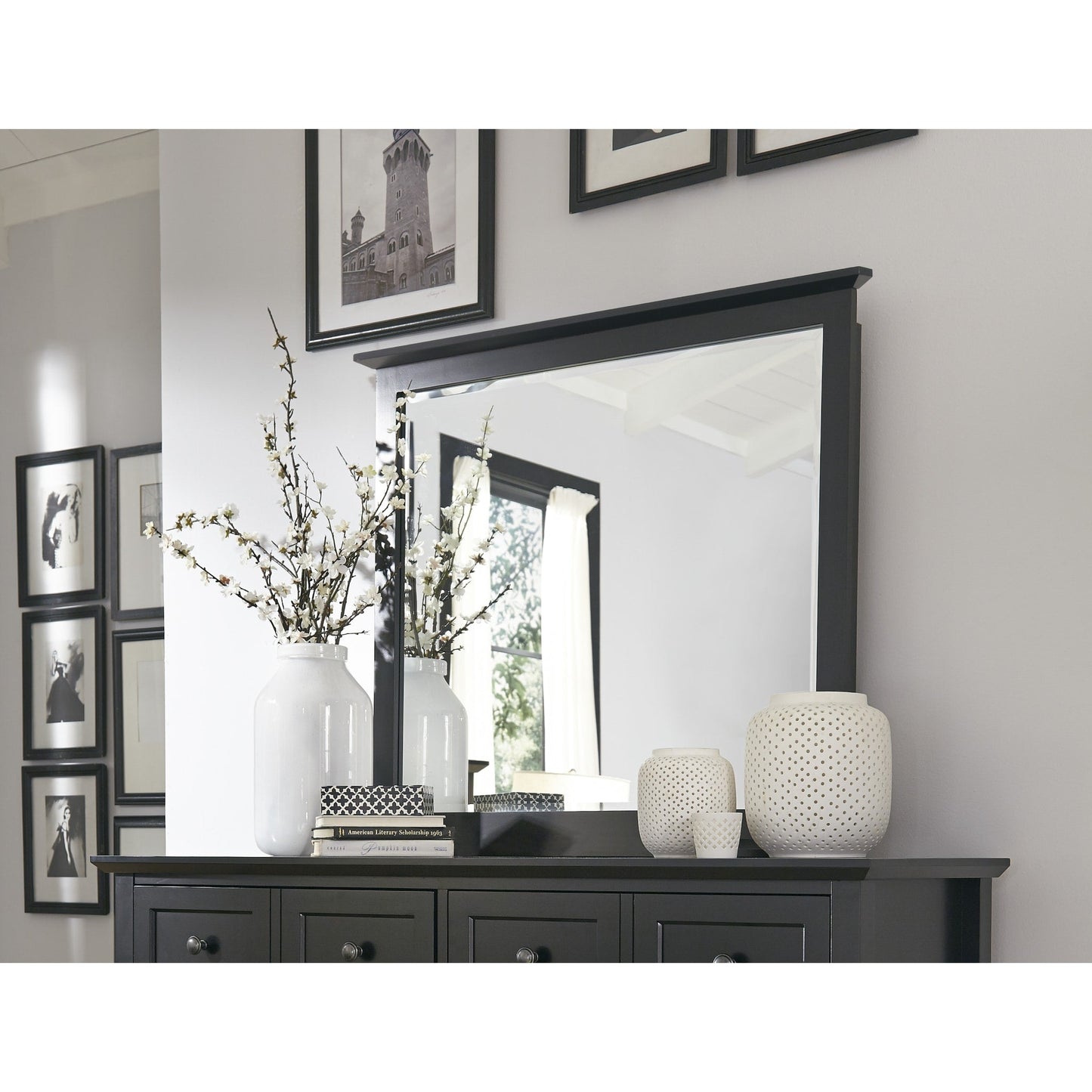 Modus Paragon Beveled Glass Mirror in Black