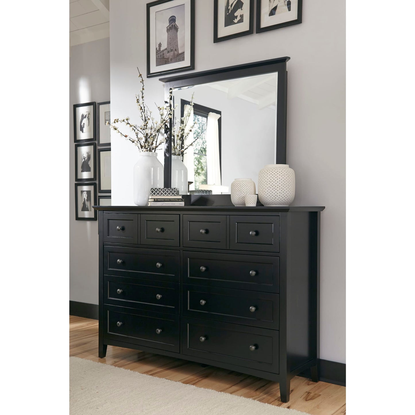 Modus Paragon Eight Drawer Dresser in Black