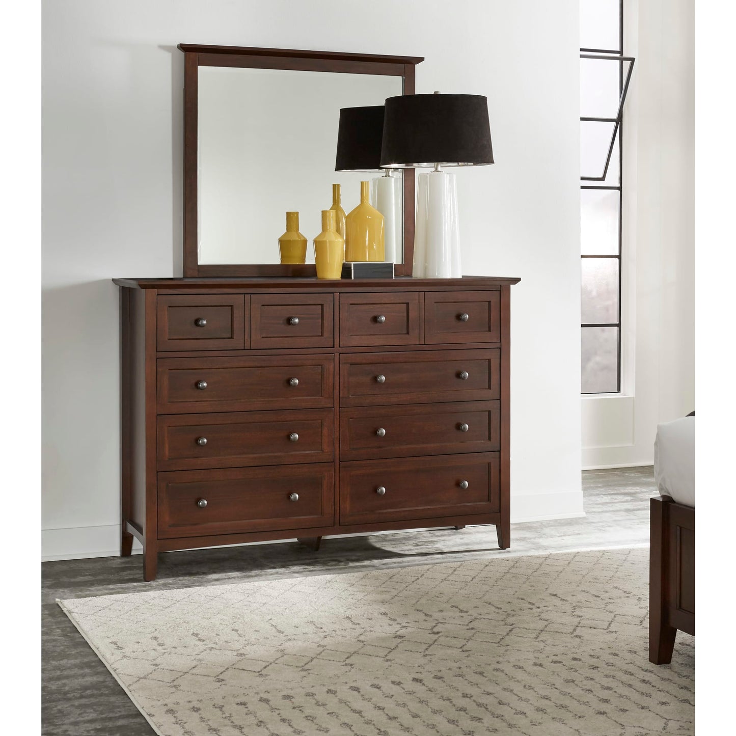Modus Paragon Eight Drawer Dresser in Truffle