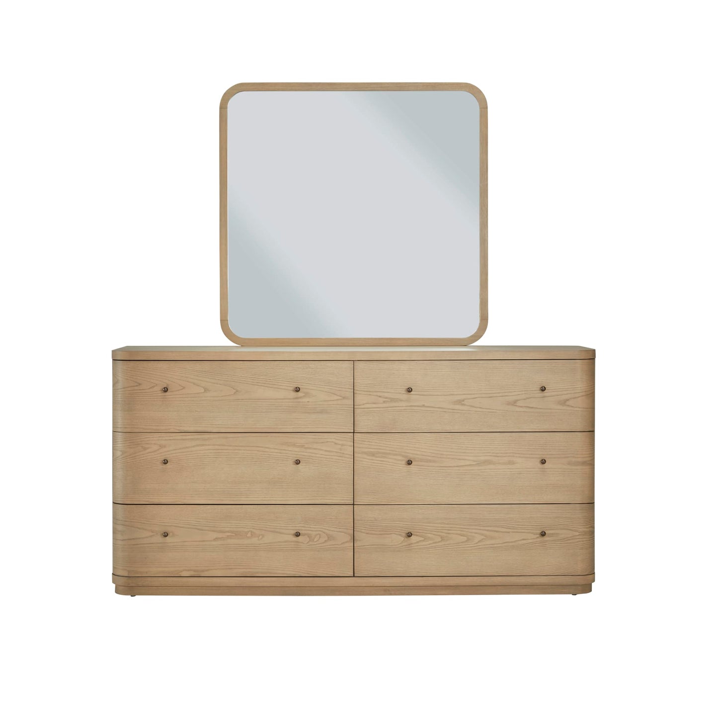 Modus Penny Beveled Glass Wall or Dresser Mirror in Buff Cream