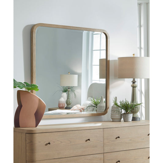Modus Penny Beveled Glass Wall or Dresser Mirror in Buff Cream