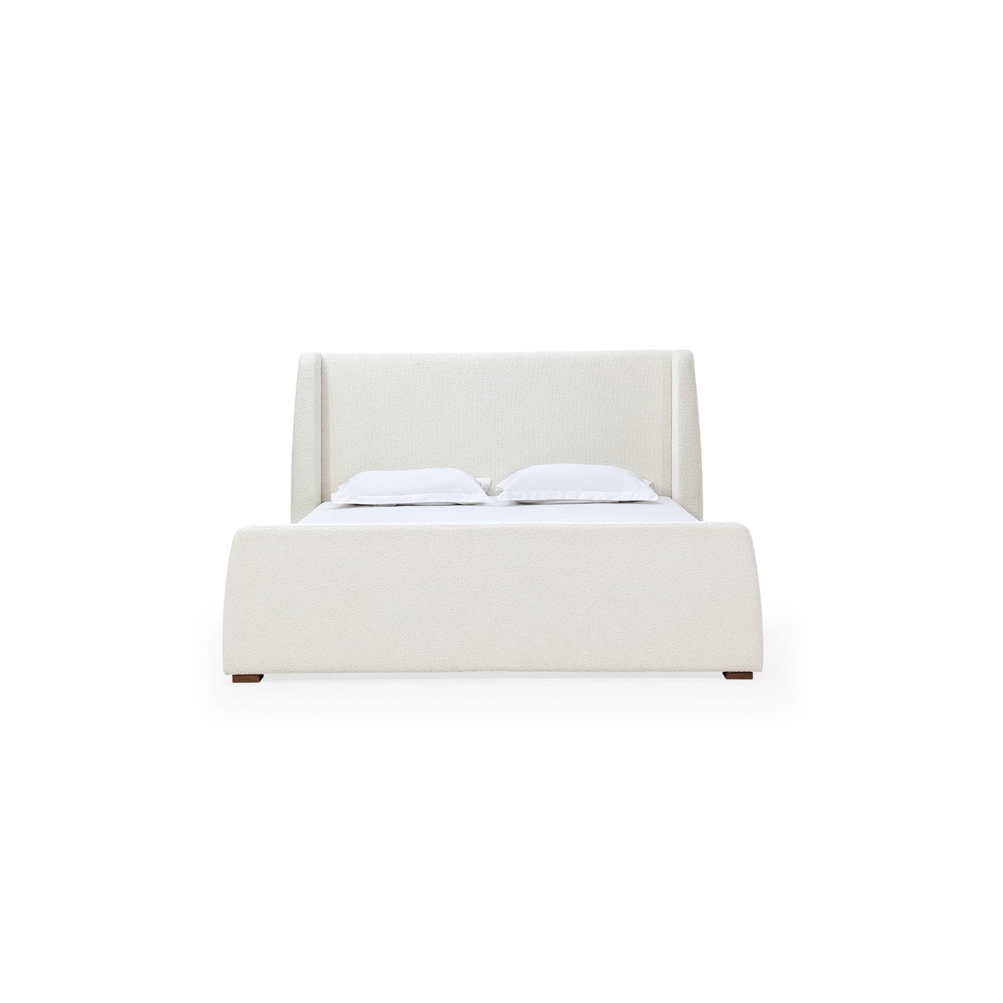 Modus Presley Upholstered Wingback Platform Bed in Cottage Cheese Boucle