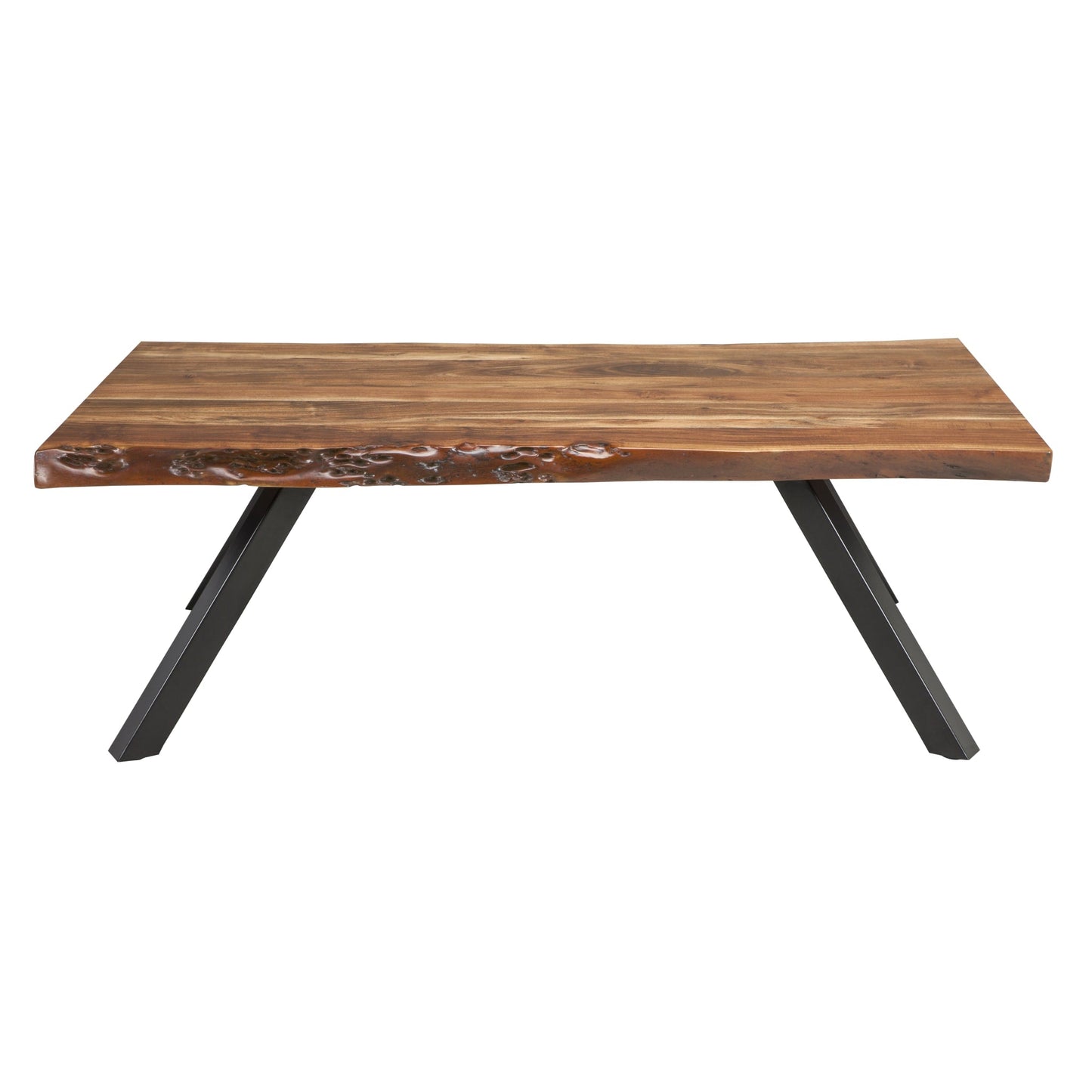 Modus Modus Reese Live Edge Solid Wood Metal Leg Coffee Table in Natural Acacia