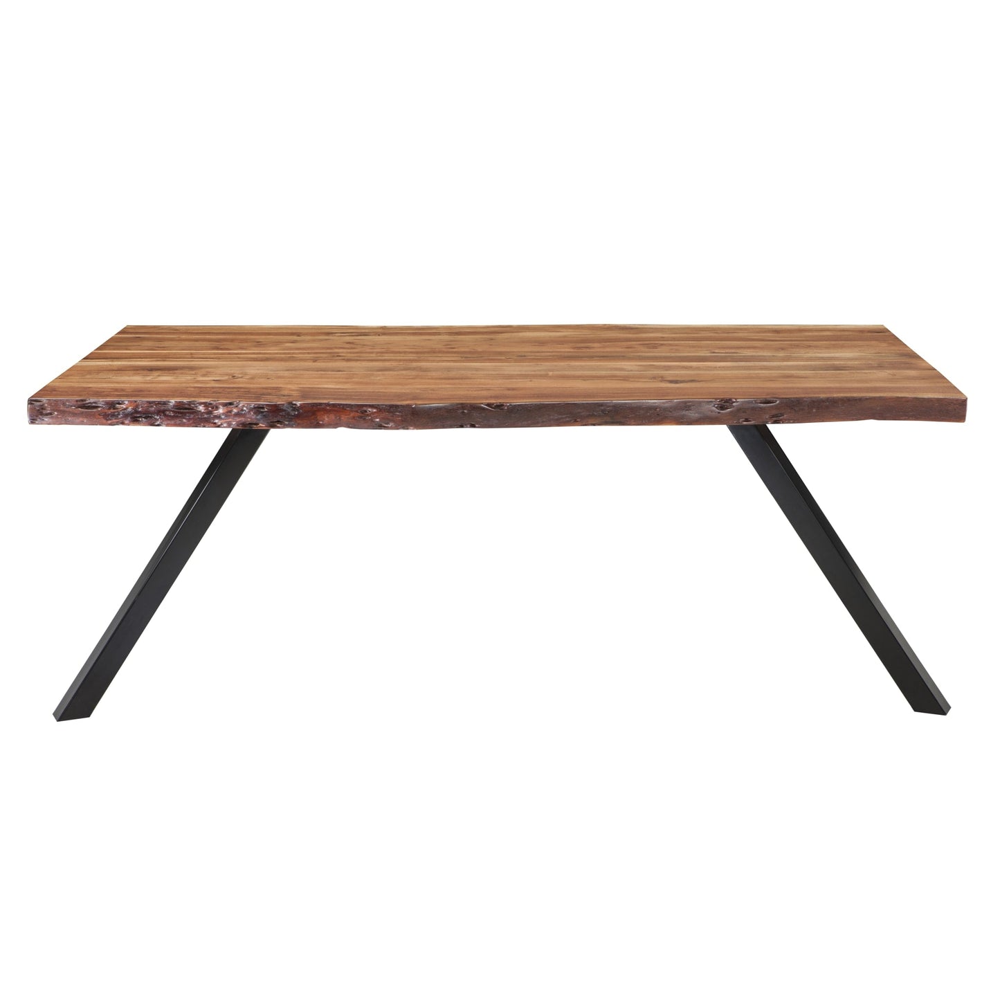 Modus Reese Live Edge Solid Wood Metal Leg Dining Table in Natural Acacia