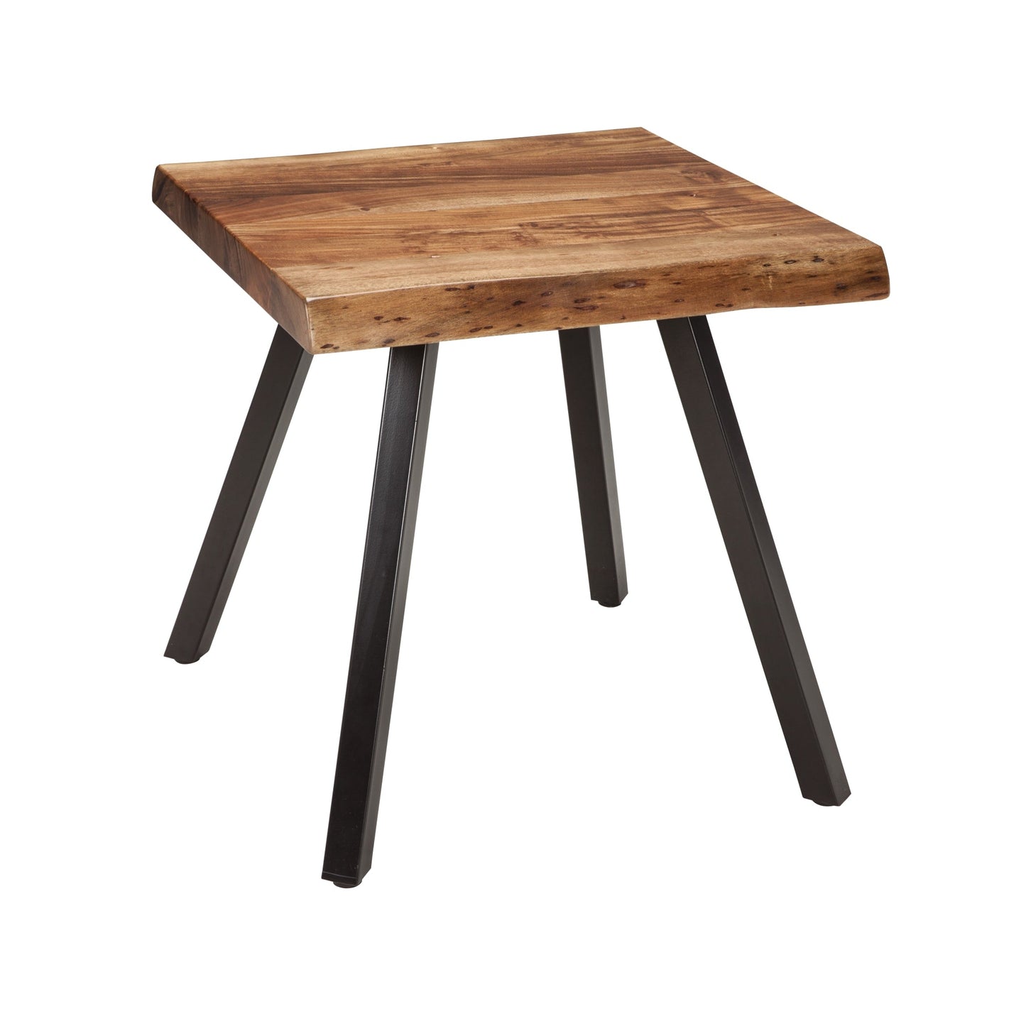 Modus Reese Live Edge Solid Wood Metal Leg End Table in Natural Acacia
