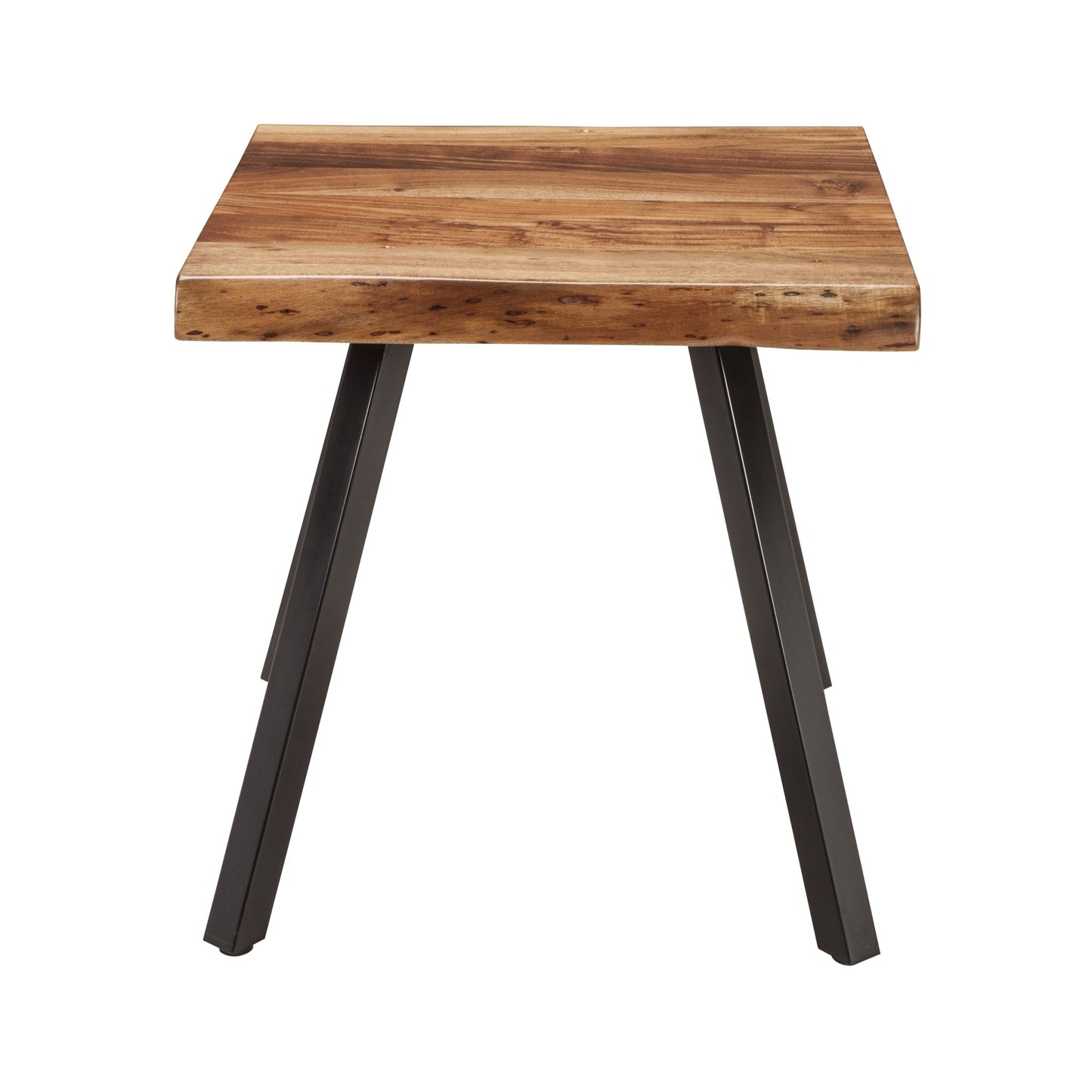 Modus Reese Live Edge Solid Wood Metal Leg End Table in Natural Acacia