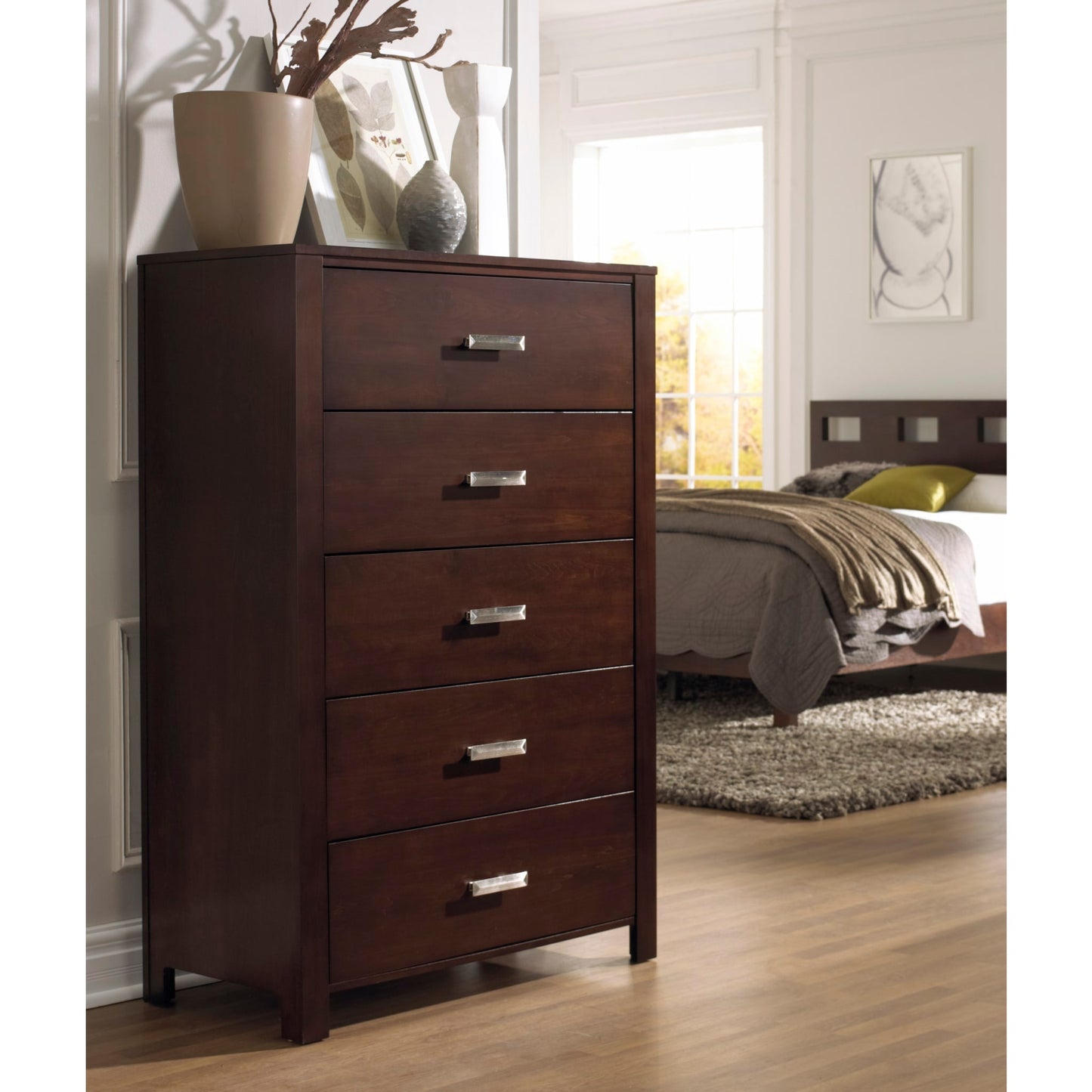 Modus Modus Modus Riva Five Drawer Chest in Chocolate Brown