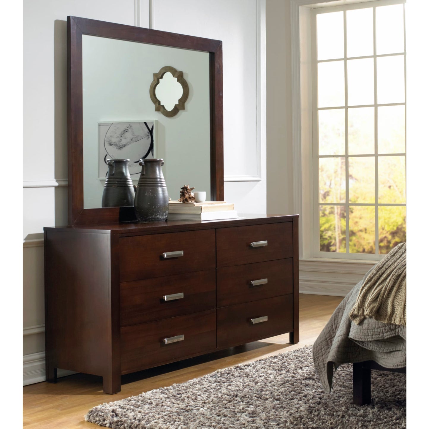 Modus Riva Six Drawer Dresser in Chocolate Brown