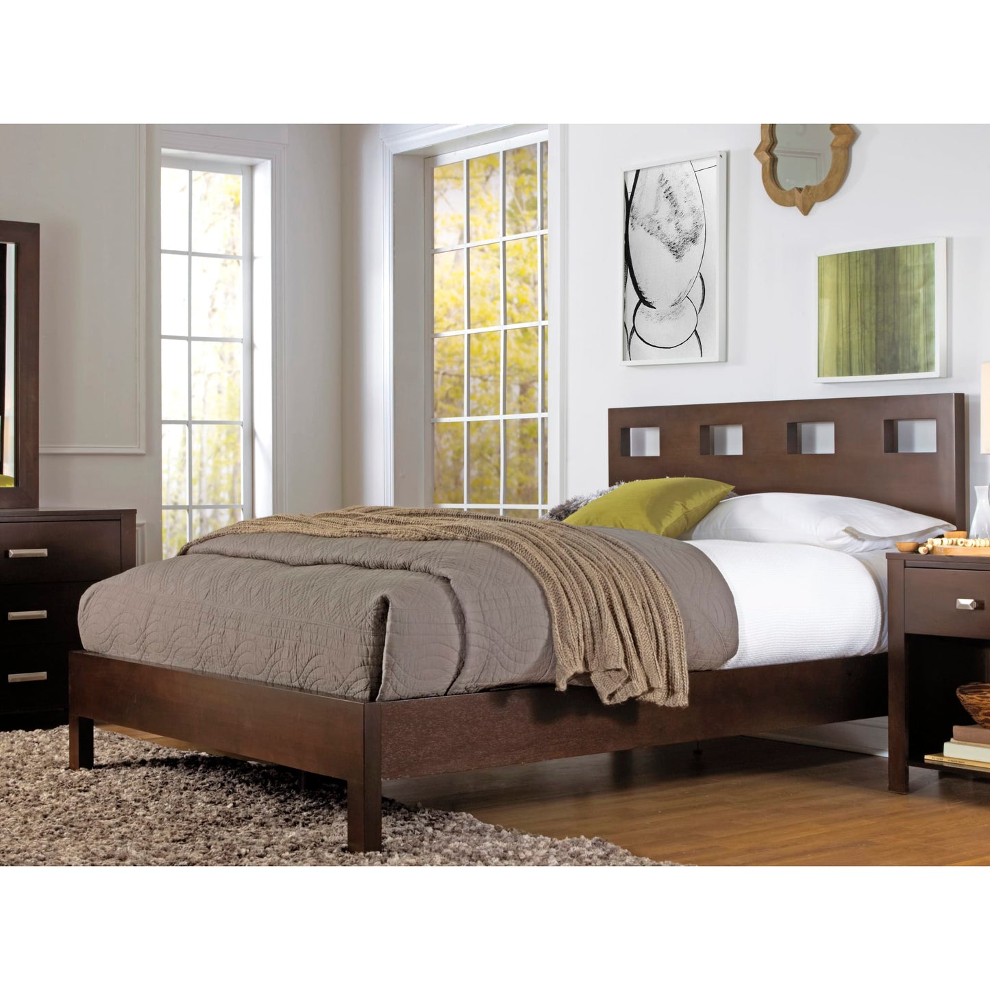 Modus Riva Wood Bed in Chocolate Brown