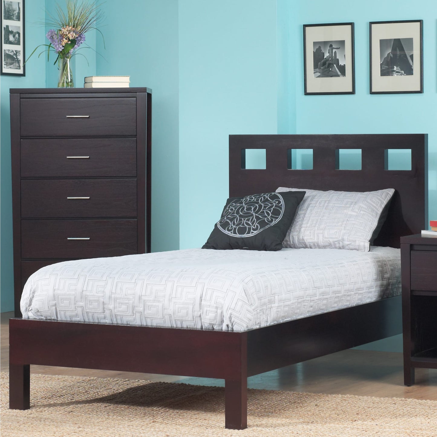 Modus Riva Wood Platform Bed in Espresso