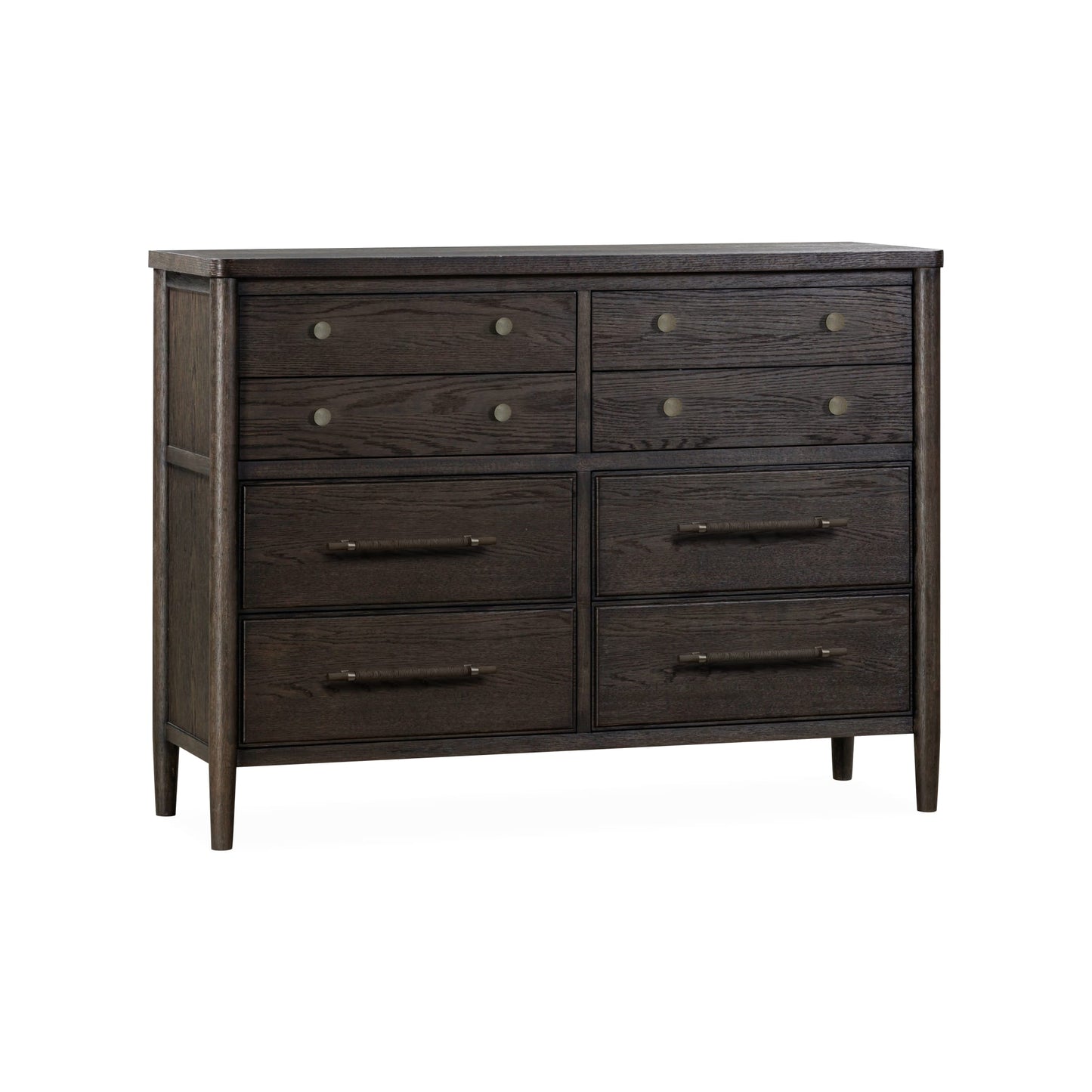 Modus Rockport Eight Drawer Oak Wood Dresser in Yin