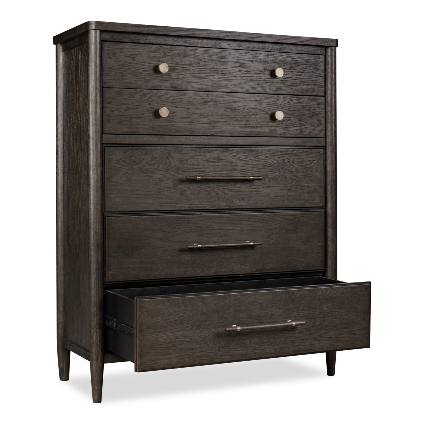 Modus Modus Modus Rockport Five Drawer Oak Wood Chest in Yin